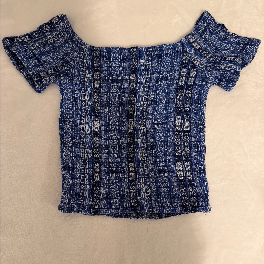Blue Off-Shoulder Women's Top